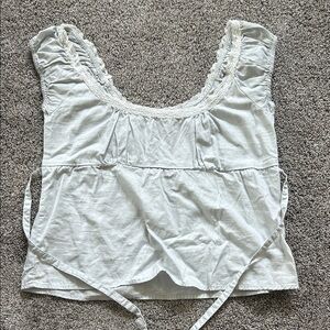 Elegant White Lace Trimmed Women's Top